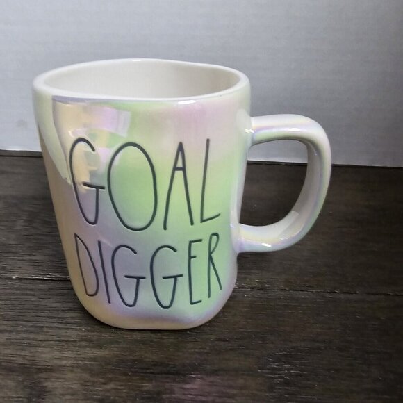 NWT Rae Dunn Artisan Goal Digger Iridescent Mug Farmhouse Magenta - Picture 1 of 8